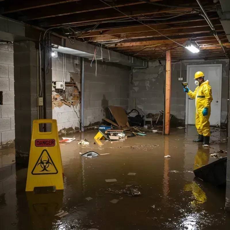 Flooded Basement Electrical Hazard in Boise County, ID Property